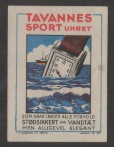 Denmark - Tavannes Water Resistant Sports Watch Advertising Stamp NG