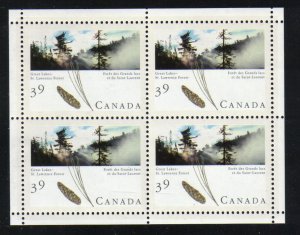 Canada #1284a mint Canadian Forests pane of 4, issued 1990