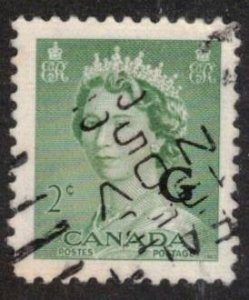 STAMP-S 1c FILLER, CANADA 1953  2c #034 QEll OVERPRINT G