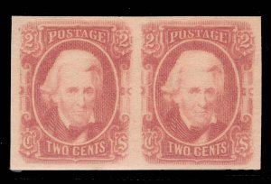 MOMEN: US STAMPS CSA #8 IMPERF PAIR MINT OG NH PF GRADED CERT XF-90 LOT #89159