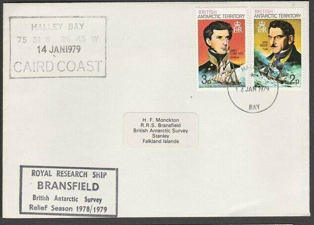 BR ANTARCTIC TERR 1978 cover Halley Bay cds RRS Bransfield cachet..........57106