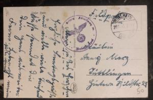 1941 Germany Feldpost Soldier Motorcycle WWII RPPC Postcard Cover