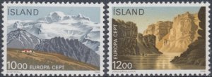 ICELAND # 622-3 CPL MNH EUROPA 1986 NATIONAL PARKS