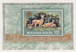 Hungary 1971 MNH Souvenir Sheet Stamps Scott C313 Hunting Animals Deer