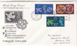 Europa G. Britain 1961 2nd Conf. Post & Telecomm. Pic FDC Stamps Cover Ref 25956