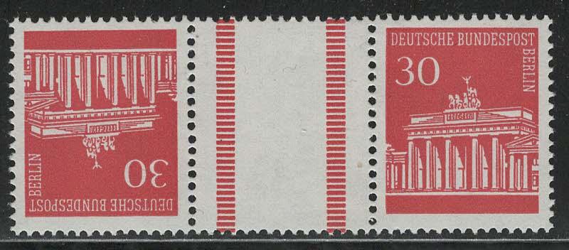 Germany Berlin Scott # 9N253 (2), label, mint nh, tete beche, Mi # KZ3a