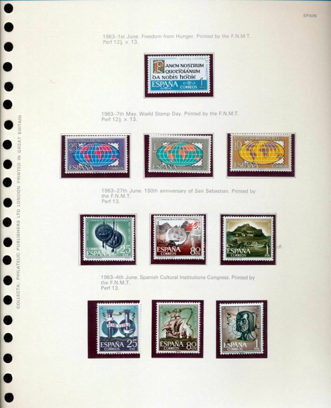 SPAIN 1963/64 MNH Art Arms Ships on 13 Pages(Bat643