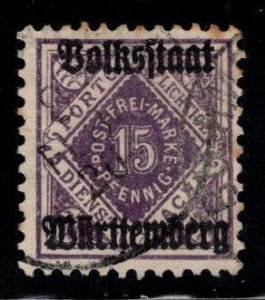 Wurttemberg Scott o48 Used official stamp