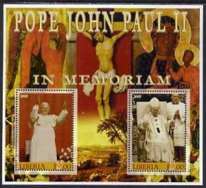 LIBERIA - 2005 - In Memoriam, John Paul II - Perf Min Sheet - MNH -Private Issue