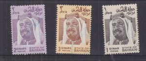 BAHRAIN, 1976 Shaikh 1D., 2D. & 3D., used.