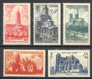 France Sc# B213-B217 MNH 1947 Churches