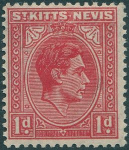 St Kitts Nevis 1938 SG69a 1d red KGVI MLH