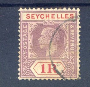 Seychelles 1r Dull Purple & Red SG119 Fine Used