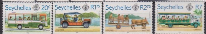 1982 Seychelles # 503-506 MNH Tata Bus