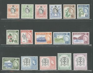 1956-58 JAMAICA - Elizabeth II - Stanley Gibbons #159-174 - 16 Value Series - MN