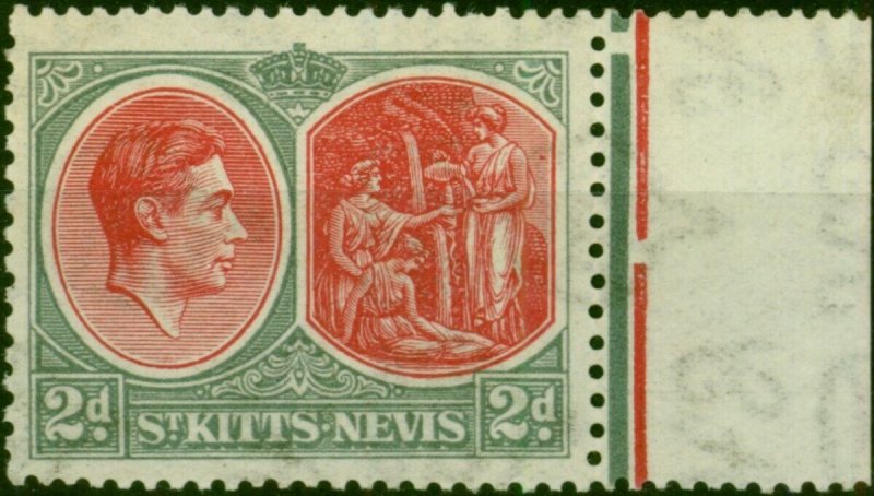 St Kitts Nevis 1938 2d Scarlet & Grey SG71 Good LMM