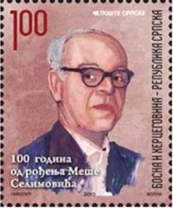 Bosnia Serbia 2010 100 years birth Mesa Selimovic Writer MNH