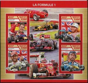 CHAD 2017 FORMULA I AUTO RACING  SHEET MINT NH