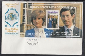 Dominica Scott 705b FDC - 1981 Royal Wedding