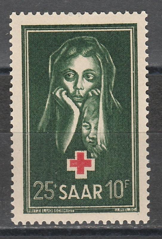 SAAR 1951 RED CROSS CHARITY 25+10PF MNH **