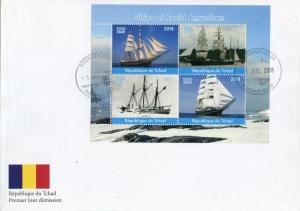 Chad 2018 FDC Roald Amundsen Ships 4v MS Cover Boats Exploration Nautical Stamps