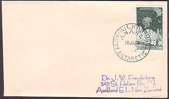 AUSTRALIAN ANTARCTIC 1963 cover - 1/- with WILKES cds......................35289