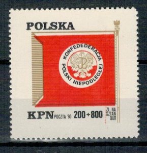 Poland 1990 MNH Stamps Solidarity Post Solidarnosc Flag of Opposition Party