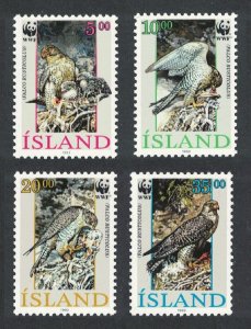 Iceland WWF Birds Gyrfalcon 4v 1992 MNH SC#762-765 SG#798-801 MI#776-779