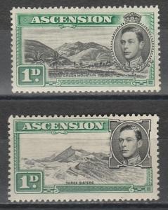 ASCENSION 1938 KGVI PICTORIAL 1D BOTH DESIGNS