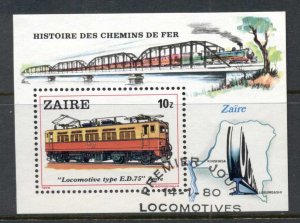 Zaire 1980 Trains MS FU