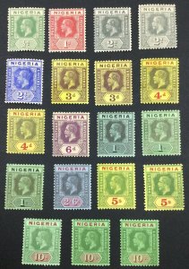 MOMEN: NIGERIA 1914-29 MULT CROWN CA MINT OG H LOT #61219