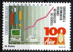 1993 Uruguay economic science accountancy college printer computer #1444 ** MNH