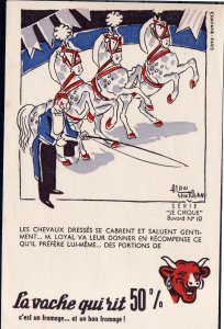 FRANCE - INK BLOTTER - CIRCUS - HORSES - LA VACHE QUI RIT -