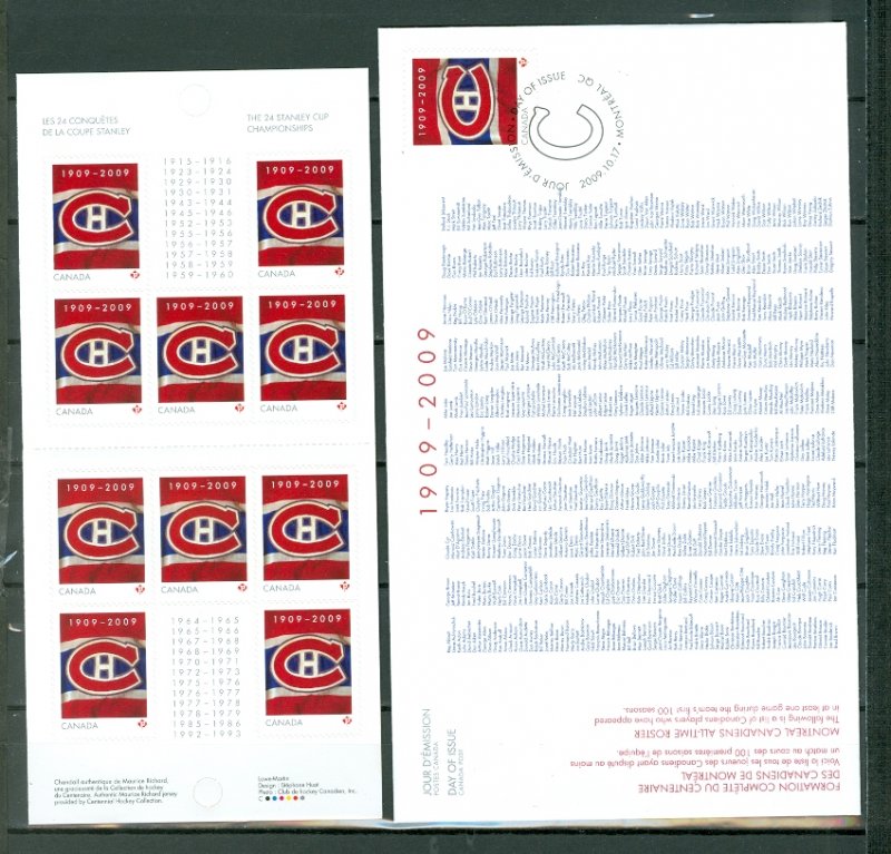 CANADA HOCKEY MONTREAL CANADIANS #2339 BKLT + FDC...$20.00