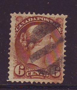 Canada Sc 39 1872 5 c small Queen Victoria stamp used