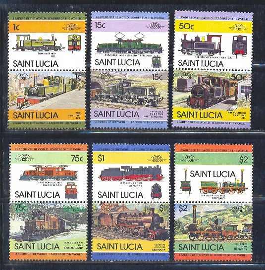 St. Lucia MNH sc# 674-679 Trains 08CV $4.60