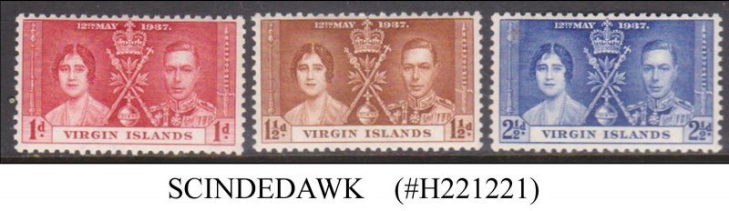 VIRGIN ISLANDS - 1937 KGVI CORONATION - 3V - MINT NH