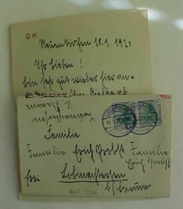 GERMAN  COVER WITH LETTER   11-1-22 WITH 1m PAIR