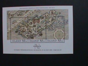 ​ICELAND-1990-SC#715 NODIA'91- STAMP SHOW- WORLD STAMP DAY MNH S/S-VERY FINE