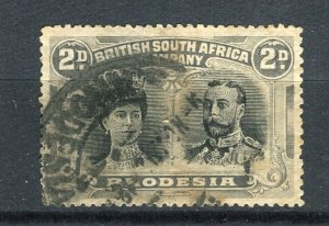 RHODESIA; 1910 early GV Double Head issue fine used 2d. value