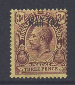 Turks Caicos Scott MR4 - SG144, 1917 War Tax 3d 2nd printing MH*