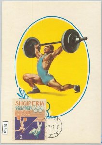 51320 - ALBANIA - MAXIMUM CARD - 1964 Tokyo OLYMPIC GAMES - WEIGHT LIFTING Judo-