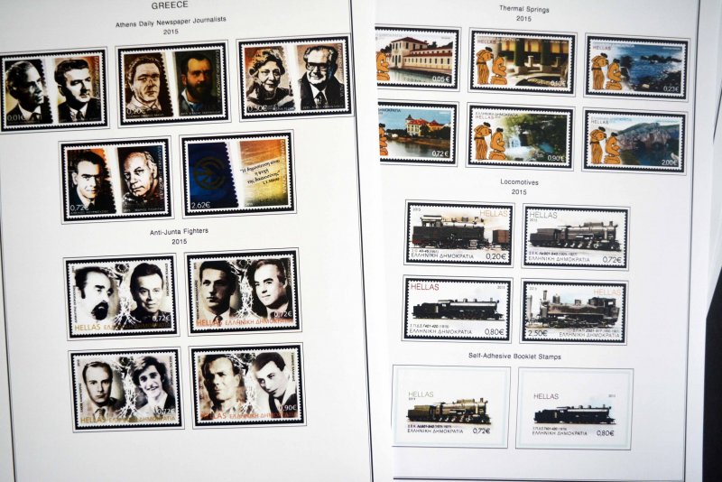 COLOR PRINTED GREECE 2011-2020 STAMP ALBUM PAGES (109 illustrated pages)