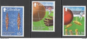 Gibraltar Over 100 Years Sport Football Cricket Rowing Set ** Pm139