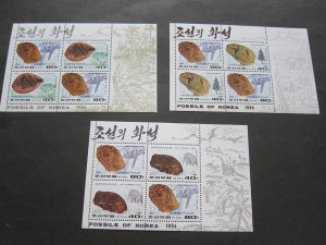 Korea 1994 Sc 3372-4 set dinosaur MS MNH