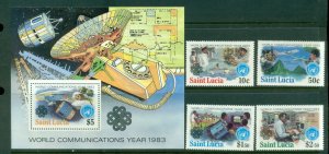 St Lucia 1983 World Communications Year + MS MUH