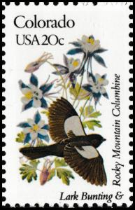 US 1958 or 1958a State Birds & Flowers Colorado 20c single MNH 1982