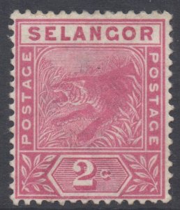 Malaya Selangor Scott 43 - SG50, 1891 Tiger 2c Rose MH*