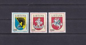 SA11c Lithuania 1992 Town Arms mint stamps.