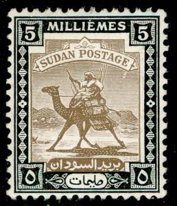 SUDAN SG100, 5m olive-brown & black, LH MINT. Cat £12.